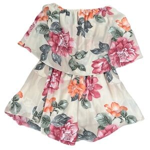 Honey Belle Strapless Floral Short Romper Size Medium Cottagecore Boho